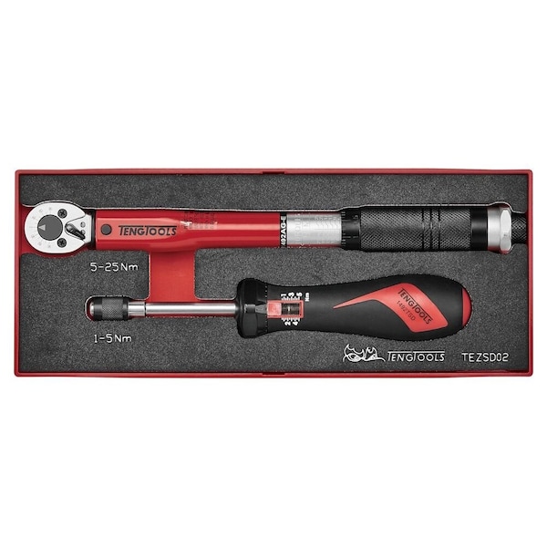 1/4 Inch Drive Torque Set 1-25 Nm 2 Piece Torque Screwdriver And Torque Wrench Set